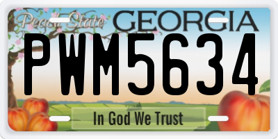 GA license plate PWM5634