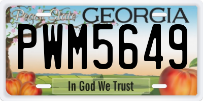 GA license plate PWM5649