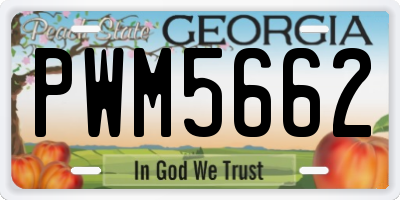 GA license plate PWM5662