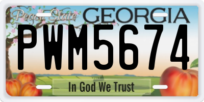 GA license plate PWM5674