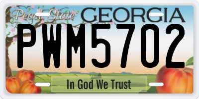 GA license plate PWM5702