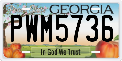 GA license plate PWM5736