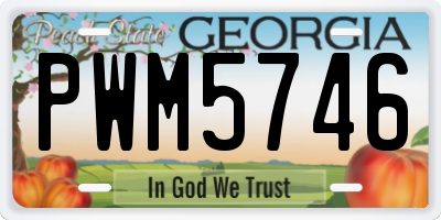 GA license plate PWM5746