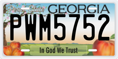 GA license plate PWM5752
