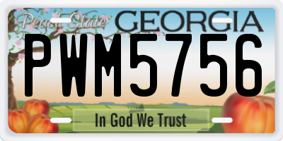 GA license plate PWM5756