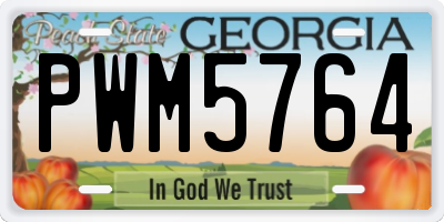 GA license plate PWM5764