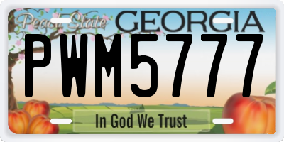 GA license plate PWM5777