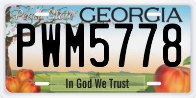 GA license plate PWM5778