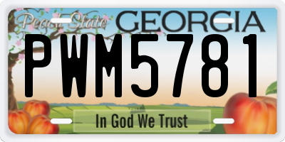 GA license plate PWM5781
