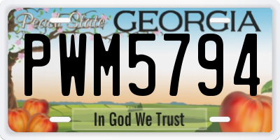 GA license plate PWM5794
