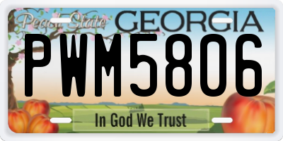 GA license plate PWM5806