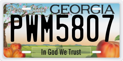 GA license plate PWM5807