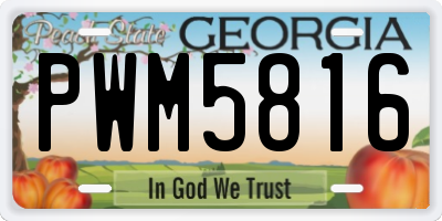 GA license plate PWM5816