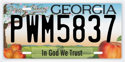 GA license plate PWM5837