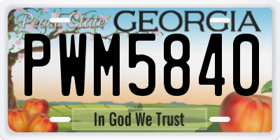 GA license plate PWM5840