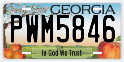 GA license plate PWM5846