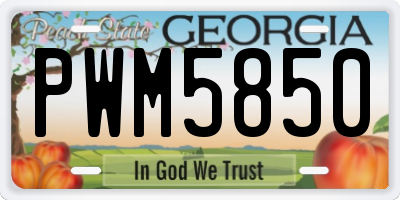 GA license plate PWM5850