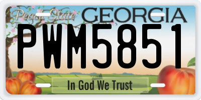 GA license plate PWM5851