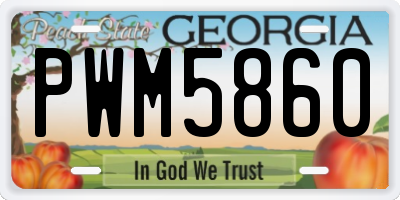 GA license plate PWM5860