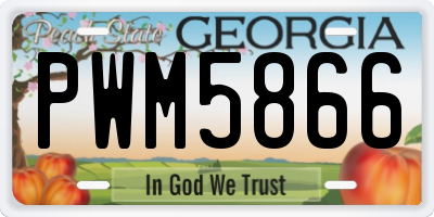GA license plate PWM5866