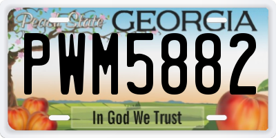GA license plate PWM5882