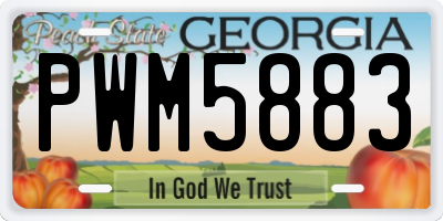 GA license plate PWM5883