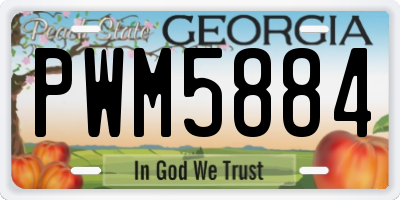 GA license plate PWM5884