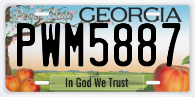 GA license plate PWM5887