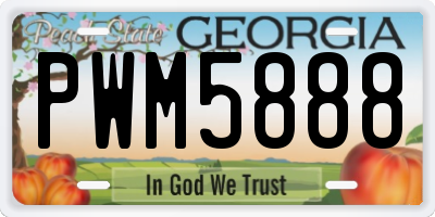GA license plate PWM5888