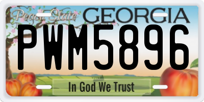 GA license plate PWM5896