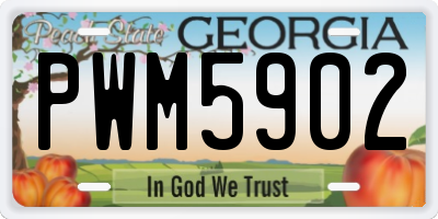 GA license plate PWM5902