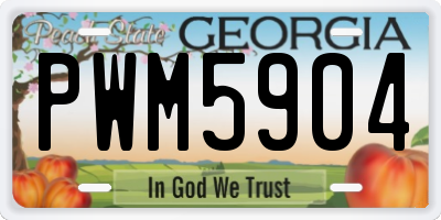 GA license plate PWM5904