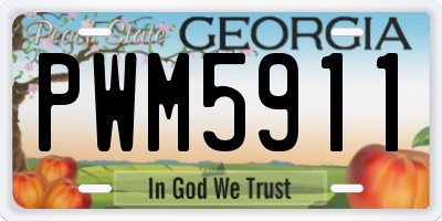 GA license plate PWM5911
