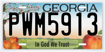 GA license plate PWM5913