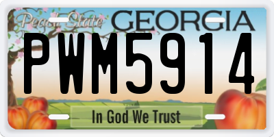GA license plate PWM5914