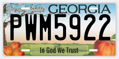GA license plate PWM5922