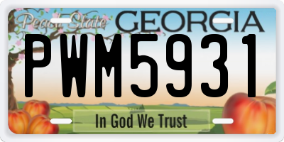 GA license plate PWM5931