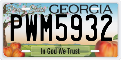 GA license plate PWM5932