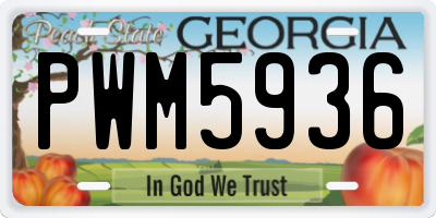 GA license plate PWM5936
