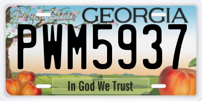 GA license plate PWM5937