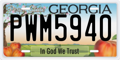 GA license plate PWM5940