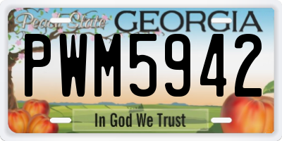 GA license plate PWM5942