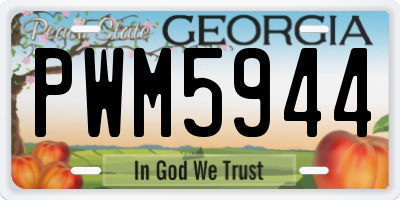 GA license plate PWM5944