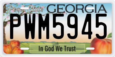 GA license plate PWM5945