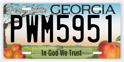 GA license plate PWM5951