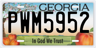 GA license plate PWM5952