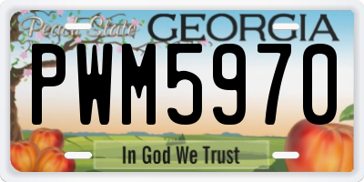 GA license plate PWM5970