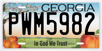 GA license plate PWM5982