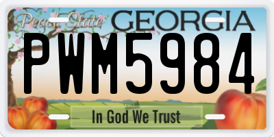 GA license plate PWM5984
