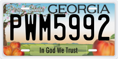 GA license plate PWM5992